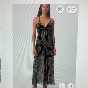 White House Black Market Black and Tan Sleeveless Maxi Dress